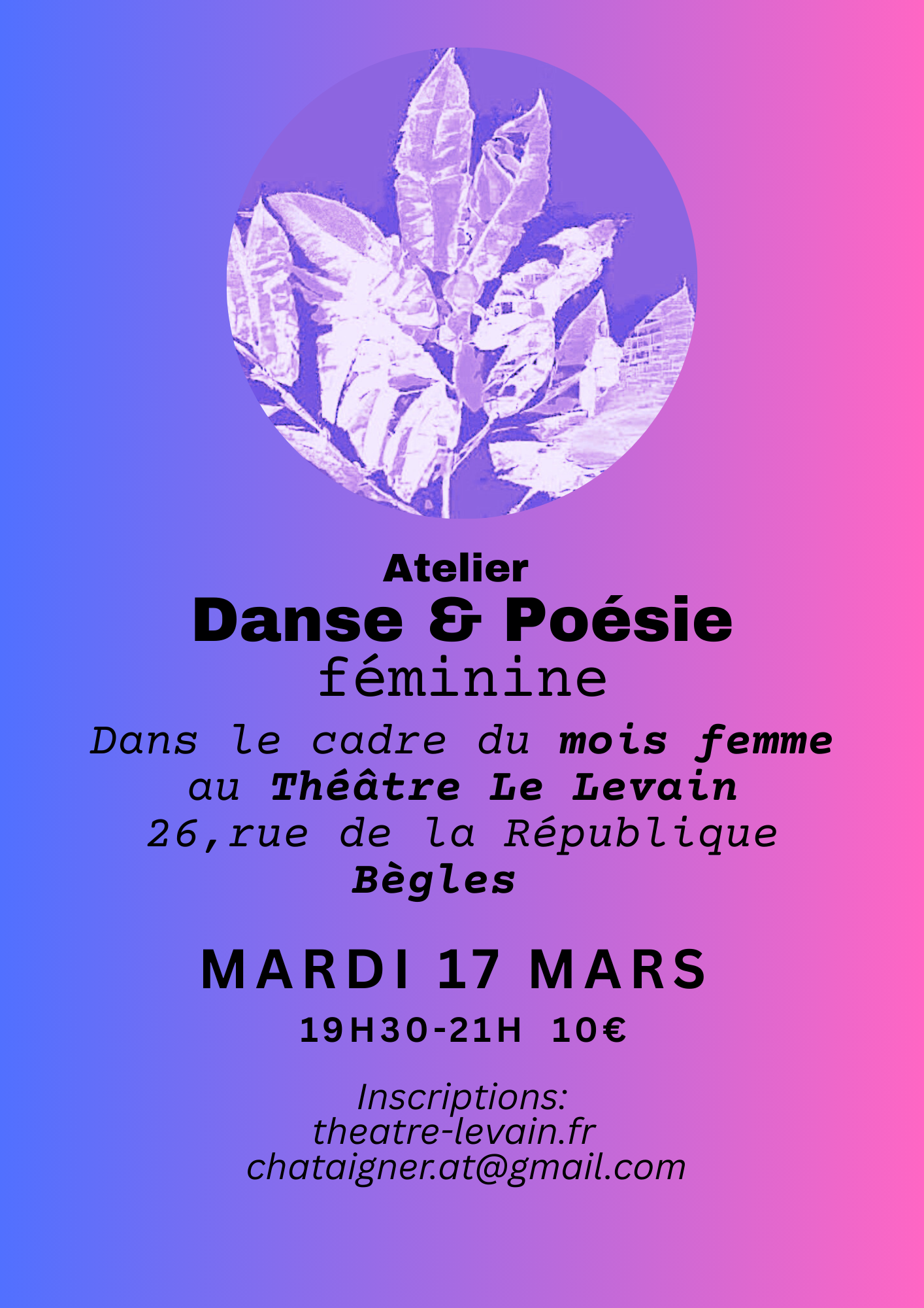 Atelier Danse & Poésie pour le Mois Femme 